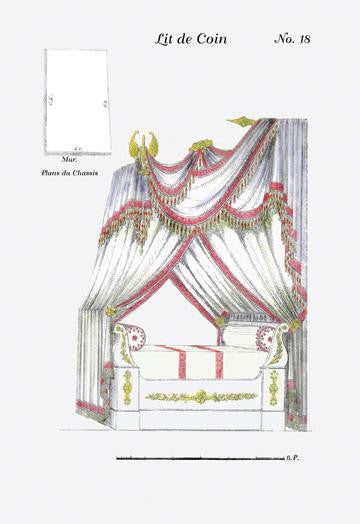 French Empire Corner Bed No. 18 24x36 Giclee