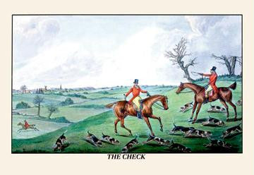 Fox Hunters and Hounds in an Open Field 24x36 Giclee