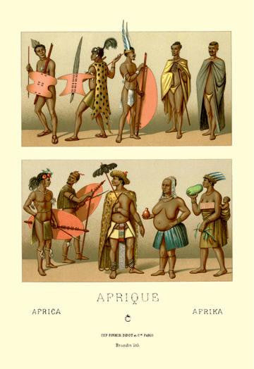 Ten African Tribe Members 24x36 Giclee