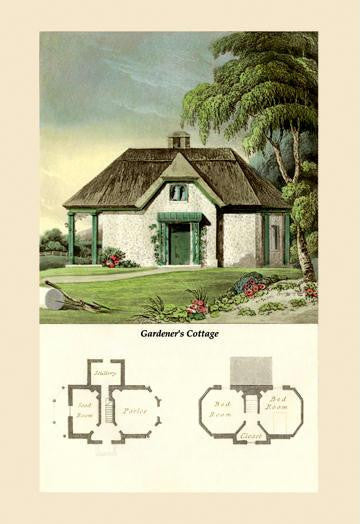 A Gardener's Cottage 24x36 Giclee