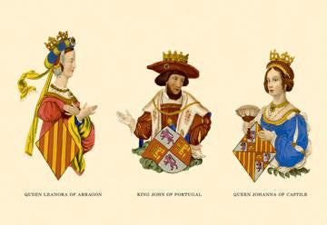 King John  and the Queens Leonora and Johanna 24x36 Giclee