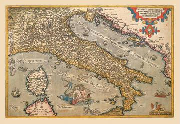 Map of Italy 24x36 Giclee