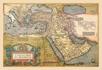 Map of The Middle East 24x36 Giclee