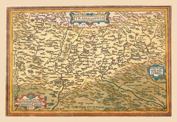 Map of Transylvania 24x36 Giclee