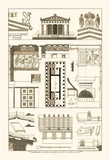 Temples and Roofings 24x36 Giclee