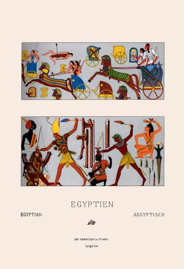 Egyptian Chariots and Weapons 24x36 Giclee