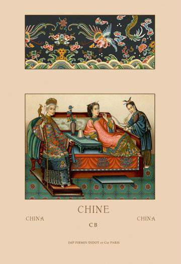 A Chinese Empress  Imperial Wife  and Servant 24x36 Giclee