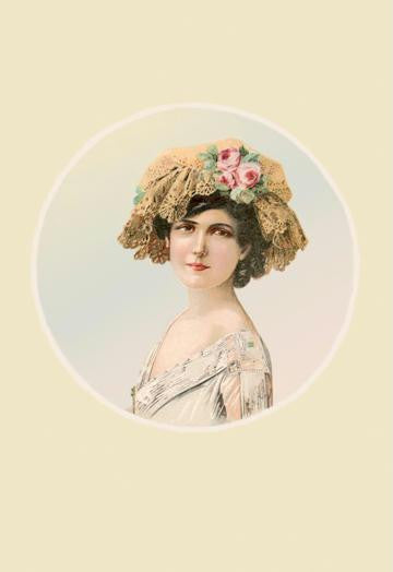 Rose and Lace Cap 24x36 Giclee