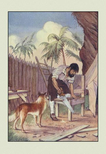 Robinson Crusoe: I Made Me a Table 24x36 Giclee