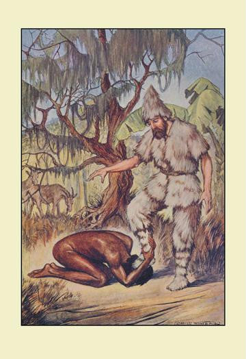 Robinson Crusoe: He Lays His Head Flat on the Ground 24x36 Giclee