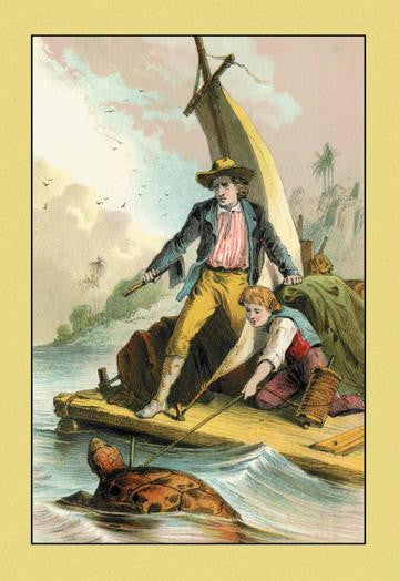 The Swiss Family Robinson: Catching a Turtle 24x36 Giclee