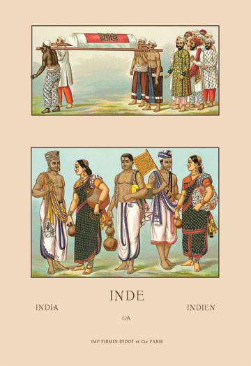 Colorful Costumes of India 24x36 Giclee