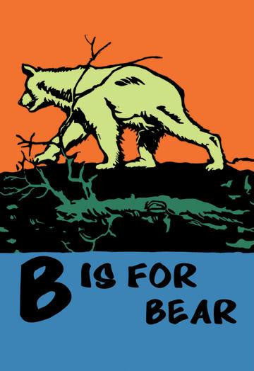 B is for Bear 24x36 Giclee