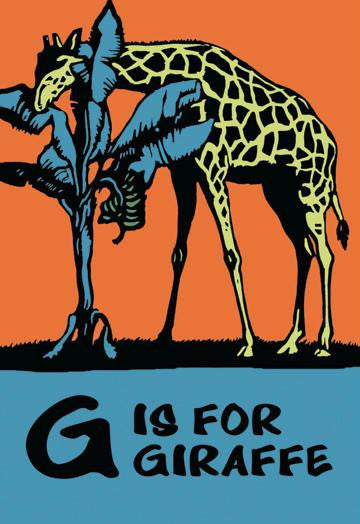 G is for Giraffe 24x36 Giclee