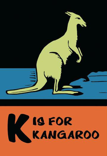 K is for Kangaroo 24x36 Giclee