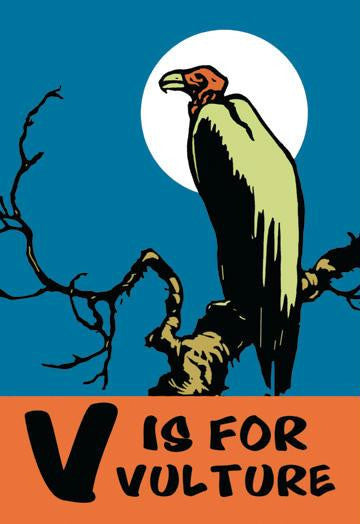 V is for Vulture 24x36 Giclee