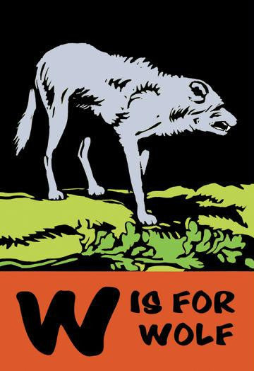 W is for Wolf 24x36 Giclee