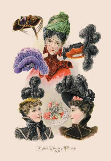 Stylish Winter Millinery 24x36 Giclee