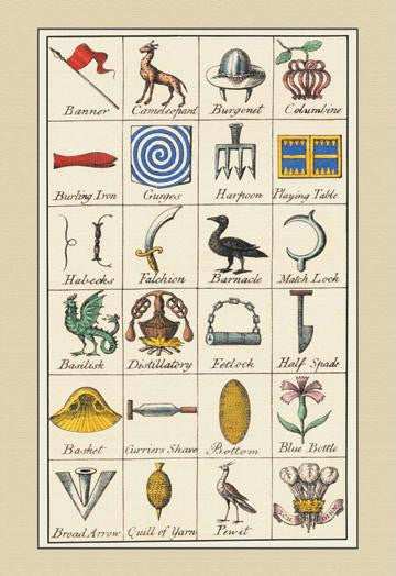 Heraldic Symbols - Banner  Cameleopard et al. 24x36 Giclee