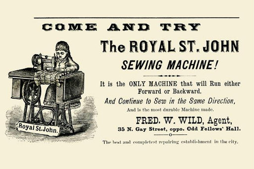 The Royal St. John Sewing Machine 24x36 Giclee