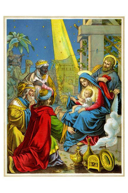 Baby Jesus Receives Gifts 24x36 Giclee