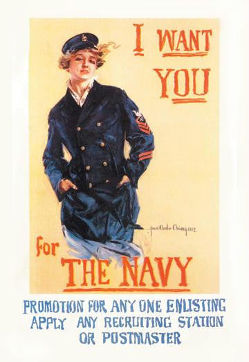 I Want You for the Navy 28x42 Giclee on Canvas