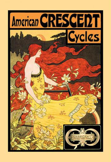 American Crescent Cycles 28x42 Giclee on Canvas