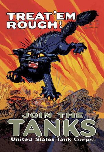 Treat &#39;em Rough: Join the Tanks 28x42 Giclee on Canvas