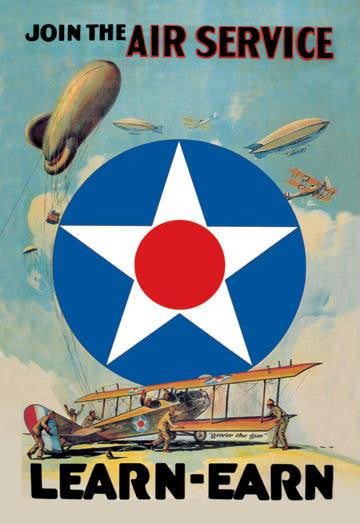 Join the Air Service - Learn & Earn 28x42 Giclee on Canvas