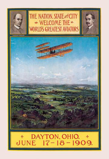 Dayton  Ohio Welcomes the Wright Brothers 28x42 Giclee on Canvas