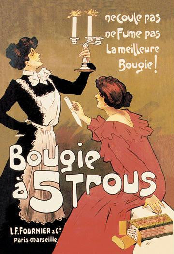 Bougie a 5 Trous (Candle with Five Holes) 28x42 Giclee on Canvas