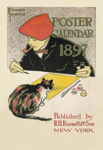 Poster Calendar 1897 28x42 Giclee on Canvas