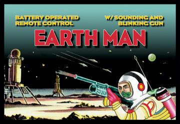 Remote Control Earth Man 28x42 Giclee on Canvas