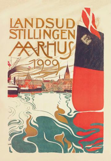 Landsud Stillingen Aarhus 28x42 Giclee on Canvas