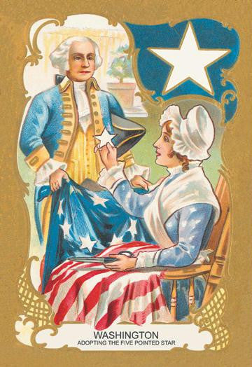 Washington Adopting a Five Pointed Star 28x42 Giclee on Canvas