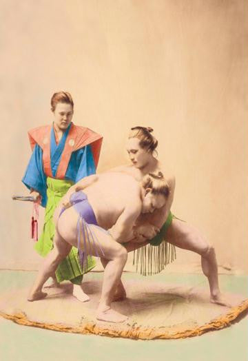 Sumo Wrestlers 28x42 Giclee on Canvas