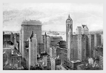 Financial District  1911 28x42 Giclee on Canvas