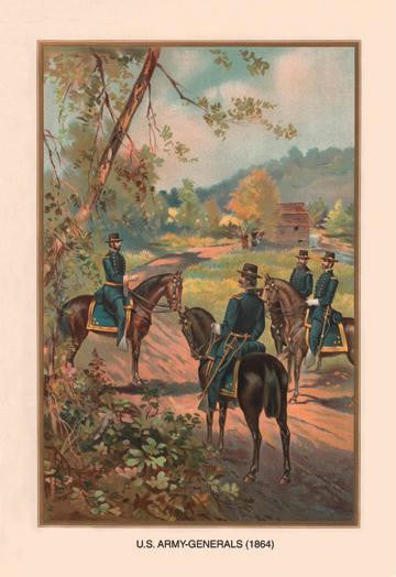 U.S. Army Generals  1864 28x42 Giclee on Canvas