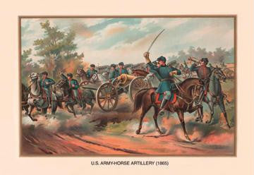 U.S. Army Horse Artillery  1865 28x42 Giclee on Canvas