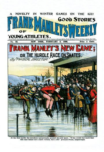 Frank Manley&#39;s New Game: or  The Hurdle Race on Skates 28x42 Giclee on Canvas