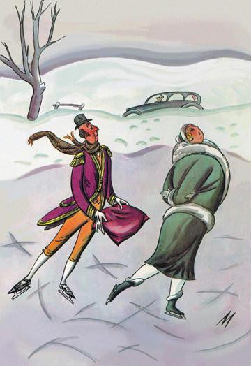 Skating at Leisure 28x42 Giclee on Canvas