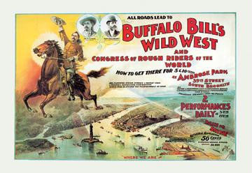 Buffalo Bill: Ambrose Park  South Brooklyn 28x42 Giclee on Canvas