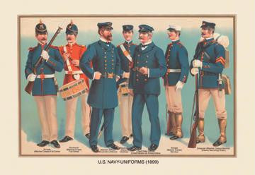 U.S. Navy Uniforms 1899 #3 28x42 Giclee on Canvas