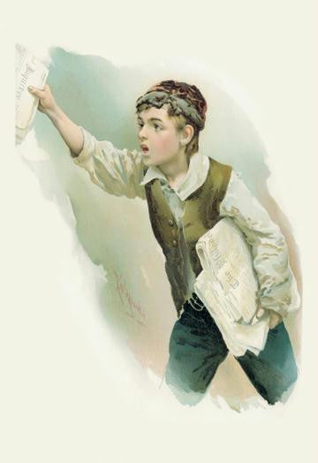 Newspaper Boy 28x42 Giclee on Canvas