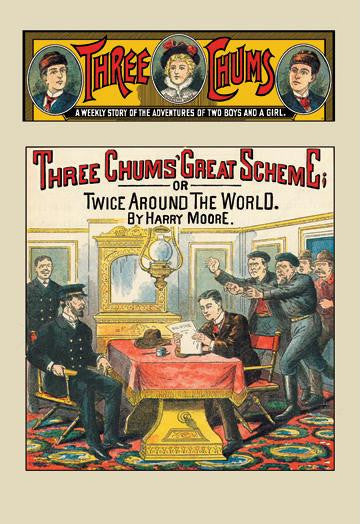 Three Chums: The Great Scheme  or Twice Around the World 28x42 Giclee on Canvas