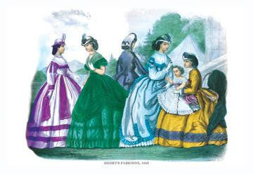 Godey&#39;s Fashions for July 1865 28x42 Giclee on Canvas