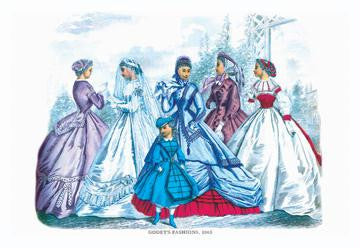 Godey&#39;s Fashions for September 1865 28x42 Giclee on Canvas