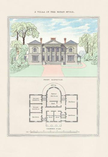 A Villa in the Roman Style #2 28x42 Giclee on Canvas