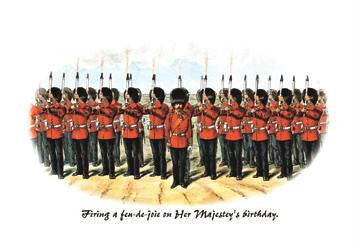 Firing a fen-de-joie on Her Majesty&#39;s Birthday 28x42 Giclee on Canvas