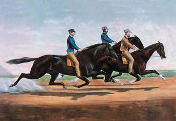 Horse Race 28x42 Giclee on Canvas